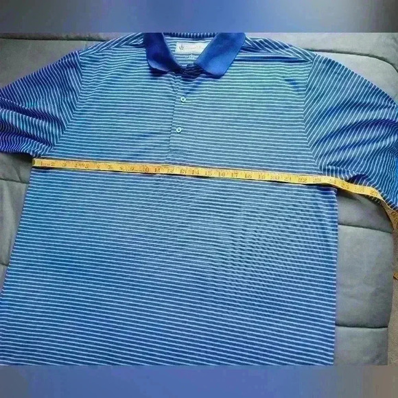 Mens golf polo size large blue stripes - Picture 5 of 8